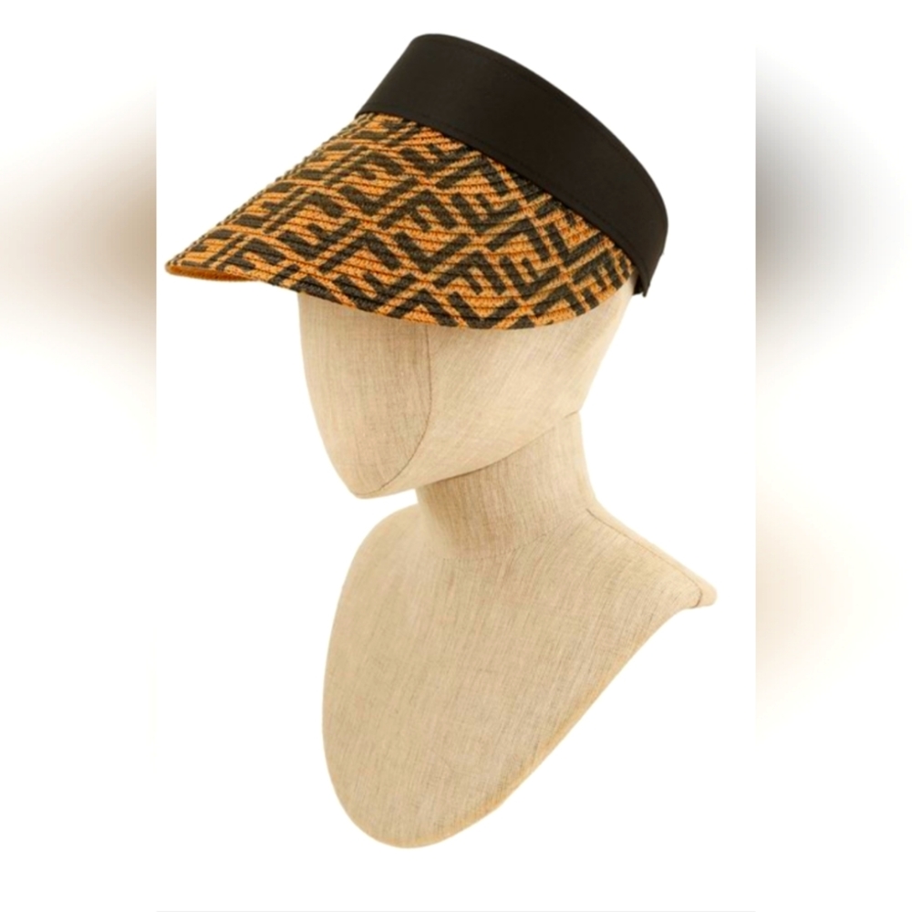 Printed Straw Visor Hat